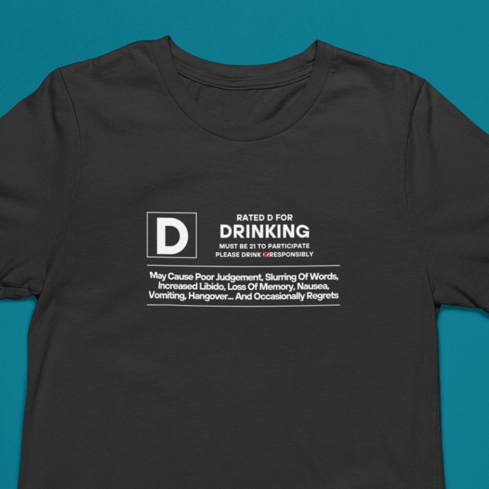 NWT - 47 Colors & XS to 5XL  - No Drinking Bar Party Gag T-shirt!! - Unisex - Picture 3 of 11